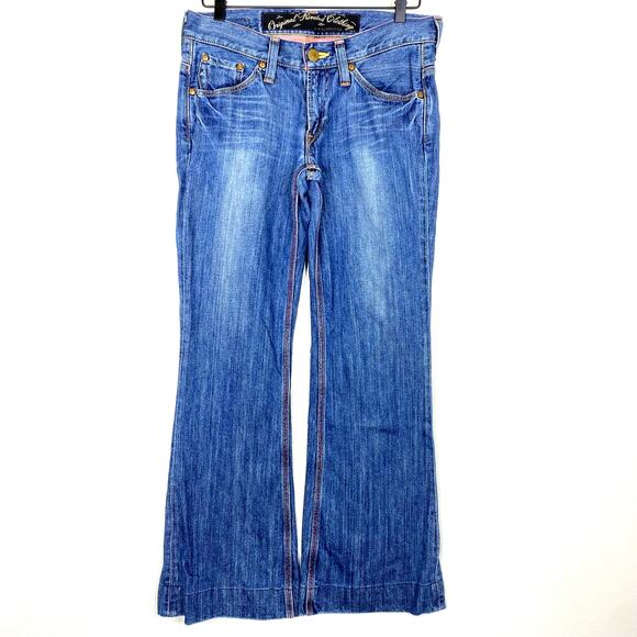 Levi's Lady Style Jeans Womens Sz 30 Wide Flare Leg Contrast Stitching Country - Picture 2 of 11